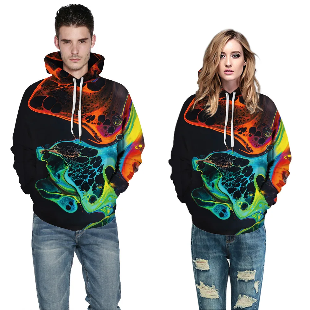 

Poker Spades Print Loose Casual Hooded Long-sleeved Mens Womens Hoodies Fashion Outfit Donsignet