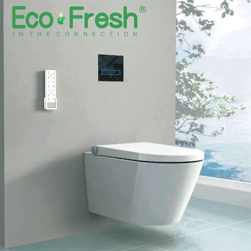Интеллектуальный туалет Ecofresh встроенный электронный биде D образной формы Atuo flush