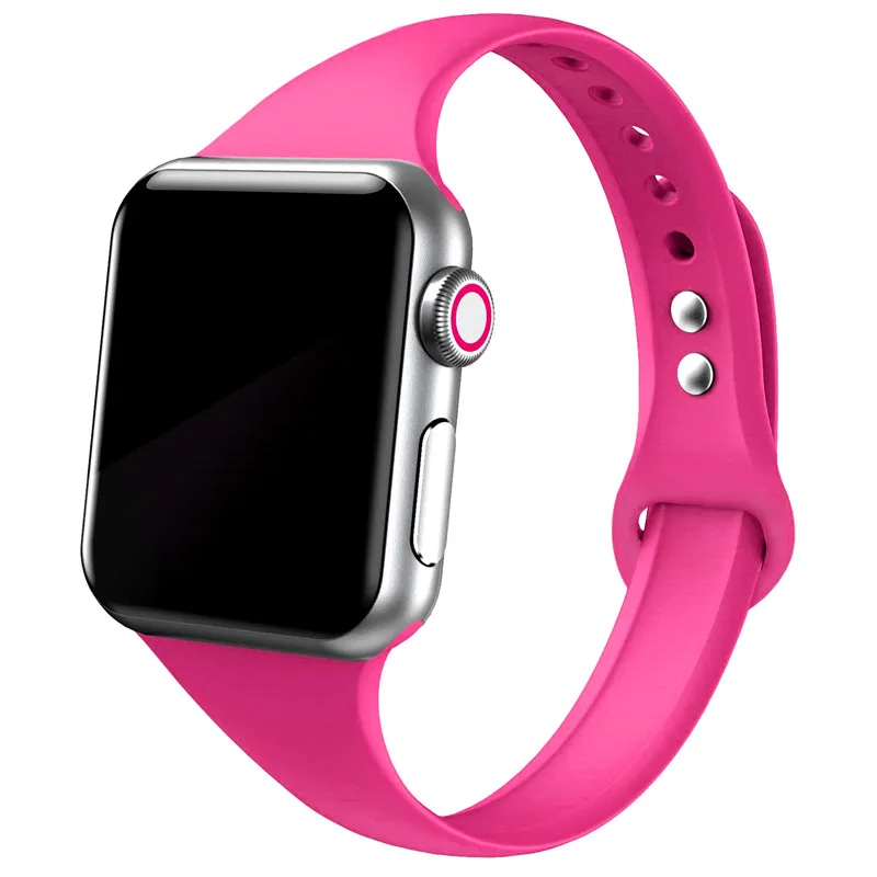 Barbie powder 18 Ремешок для apple watch, ремешок для apple watch 5, 4, 3, 2, iWatch, ремешок 42 мм, correa, 38 мм, 44 мм, 40 мм, силиконовый браслет pulseira, ремешок для часов - Цвет ремешка: Barbie powder 18