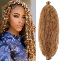 24 inch springy afro twist crochet hair pre separated fluffy spring twist hair for butterfly locs brown ombre marley braids hair