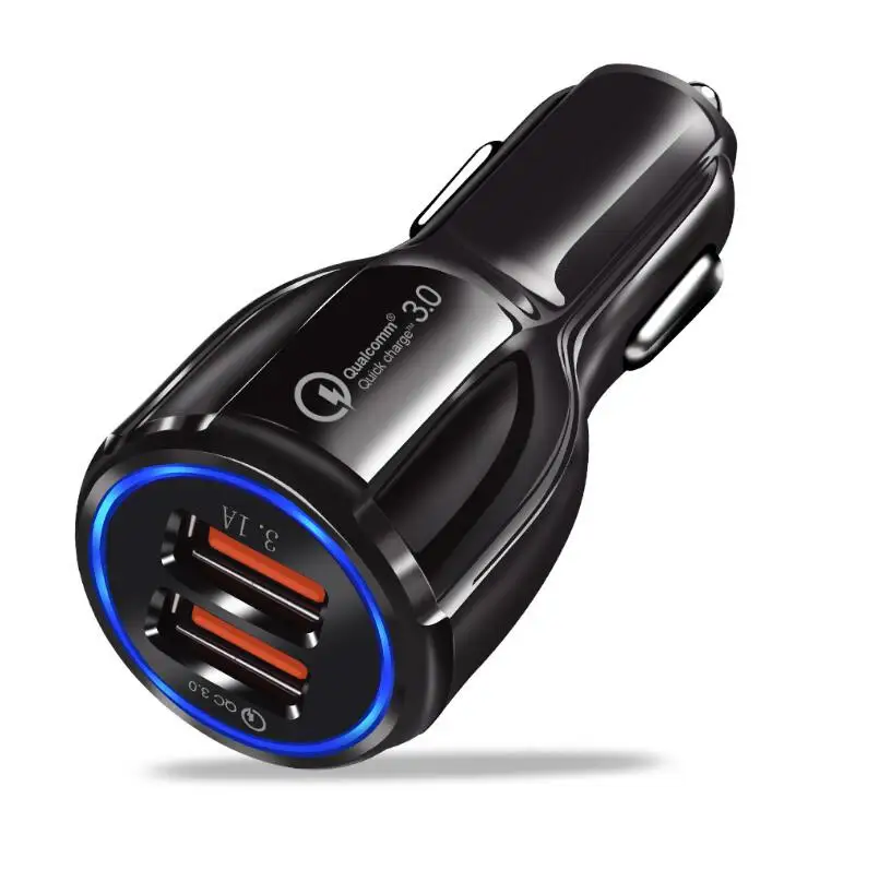 Автомобильное зарядное устройство Quick Charge 3 0 для телефона автомобильное с двумя