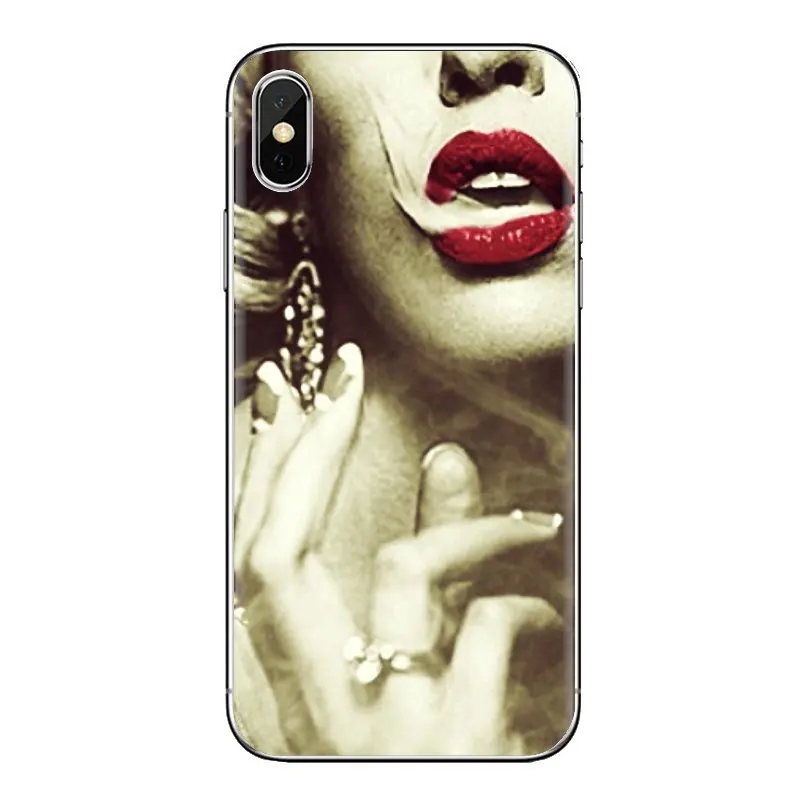 Роскошные Силиконовые чехлы с красными сексуальными губами в Корейском стиле