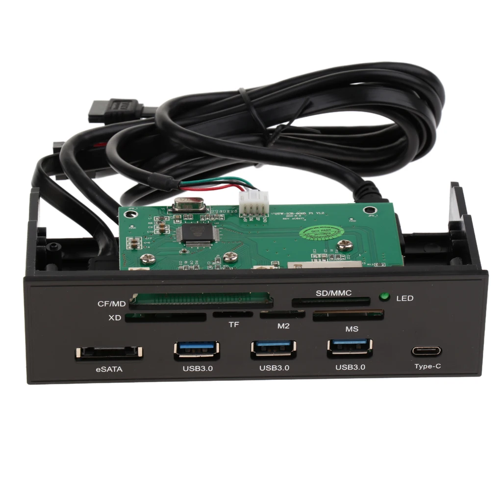 5 25 дюймовый ПК приборной панели медиа передняя панель с eSATA 3 Порт USB3.0 кард-ридер |
