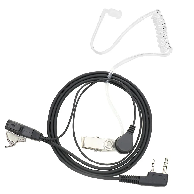 2 Pin PTT MIC гарнитура Тайное Акустическая трубка In-ear наушник для Kenwood TYT Baofeng UV-5R BF-888S CB