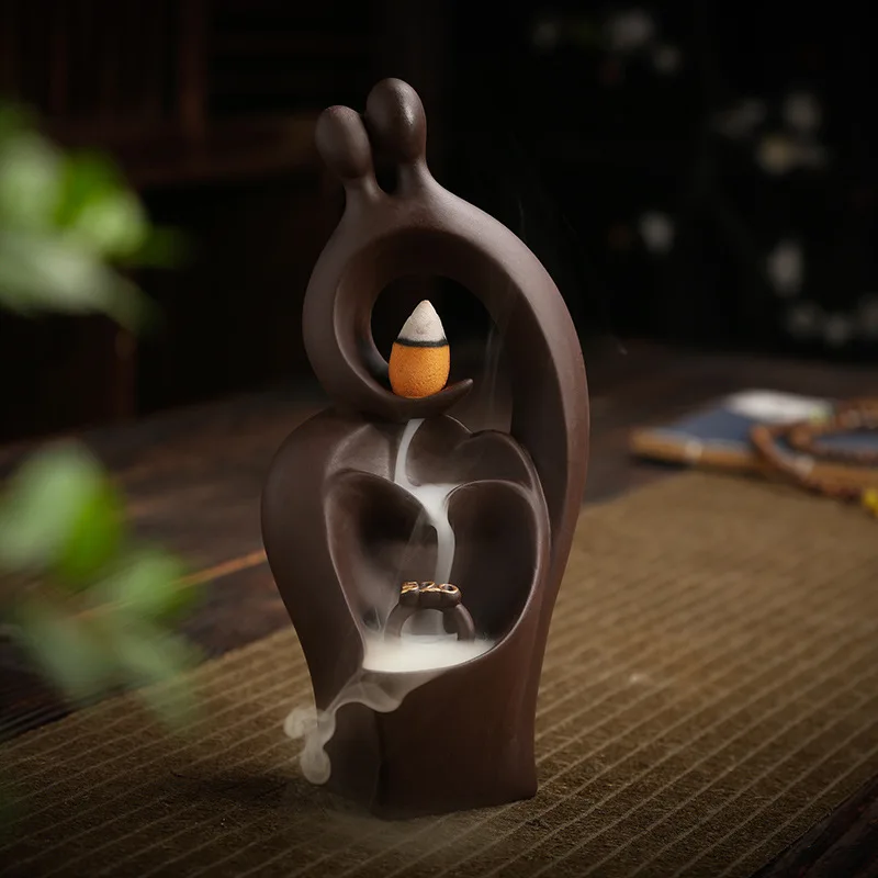 

Incense Stick Holder Handmade Ceramic Lotus Incense Burner Fragrance Backflow Water Censer Creative Sticks for Yoga Home Decor