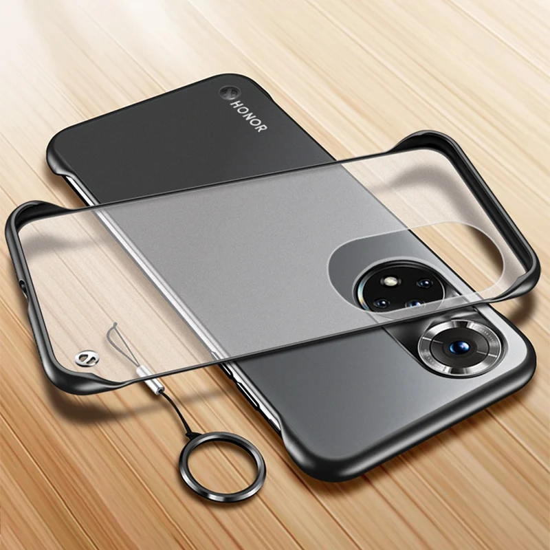 frameless ring phone case for huawei p50 nova 7i 7 se 9 8 pro matte pc hard back cover case for honor 50 60 pro magic 3 pro plus free global shipping