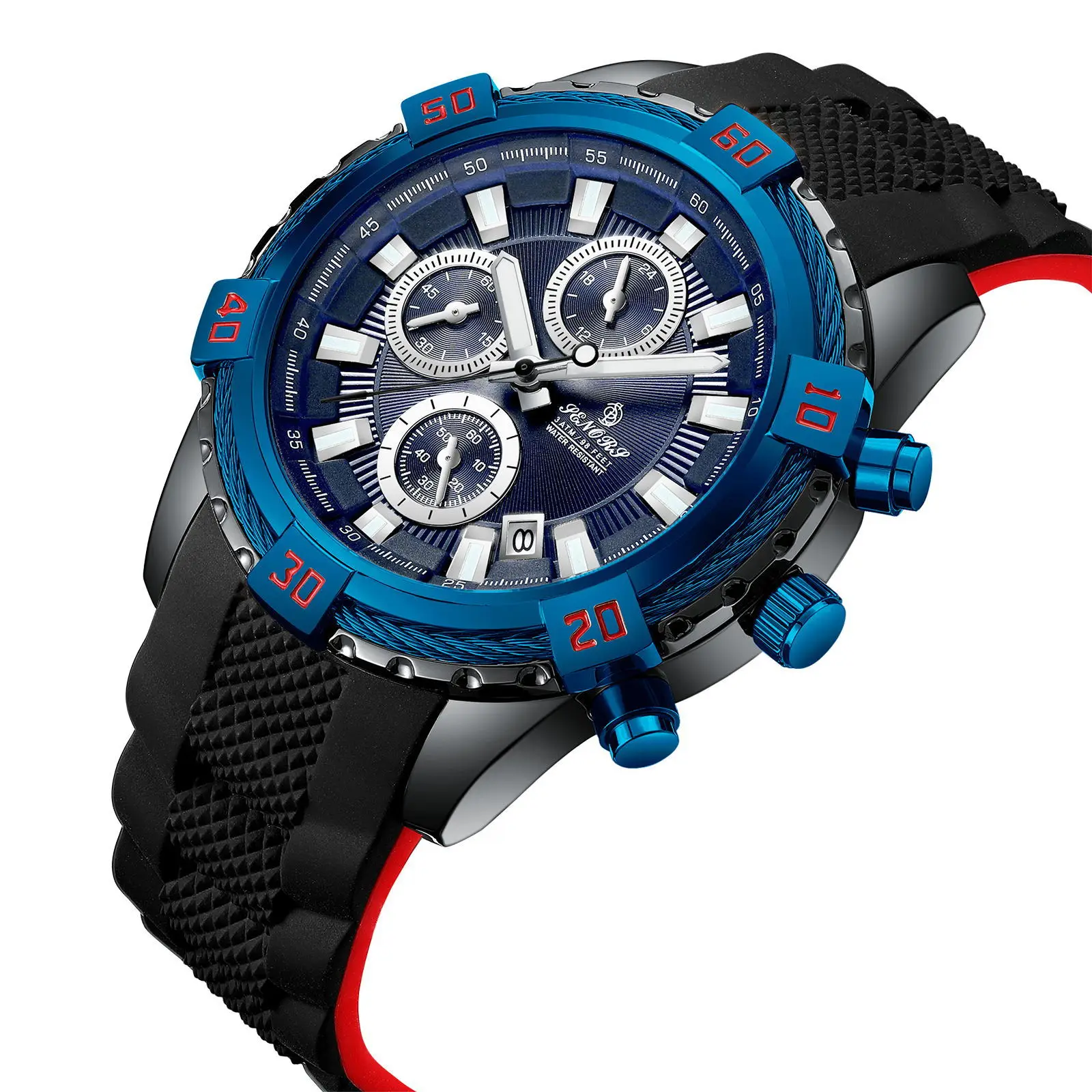

Fashion sports small three-handed quartz watch personality men's multifunctional silicone watch SN100