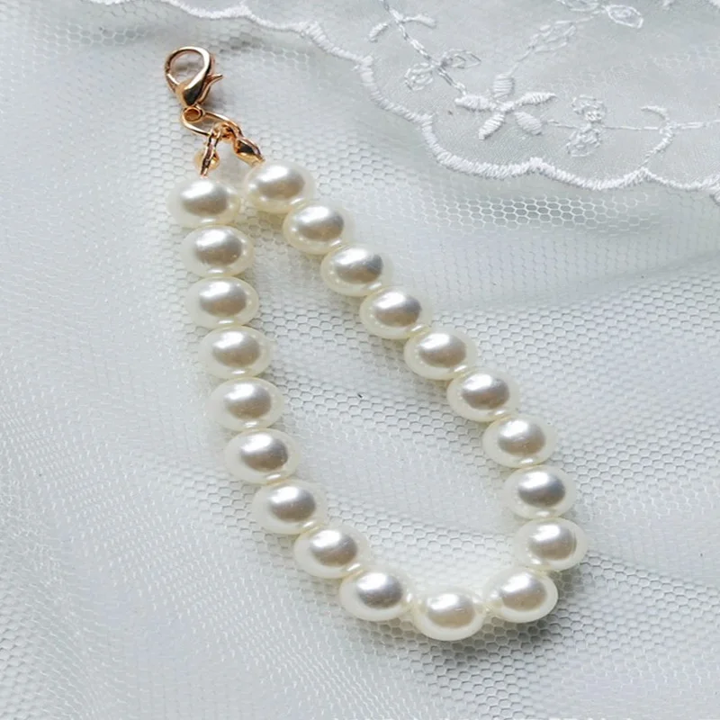

New Fashion DIY Pearl Keychain For Women Handbag Car Trinket Pearl Keychain Jewely Making Accessories Female Party Gift