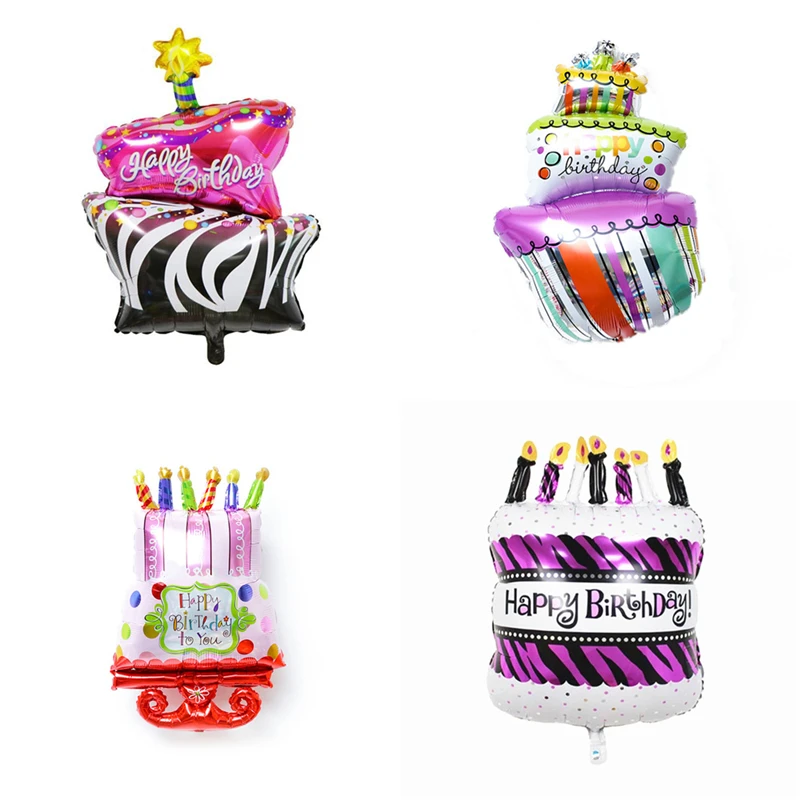 Birthday Cake Shape Foil Balloon Happy Balloons For Baby Party Decoration KIDS Toys Gifts |