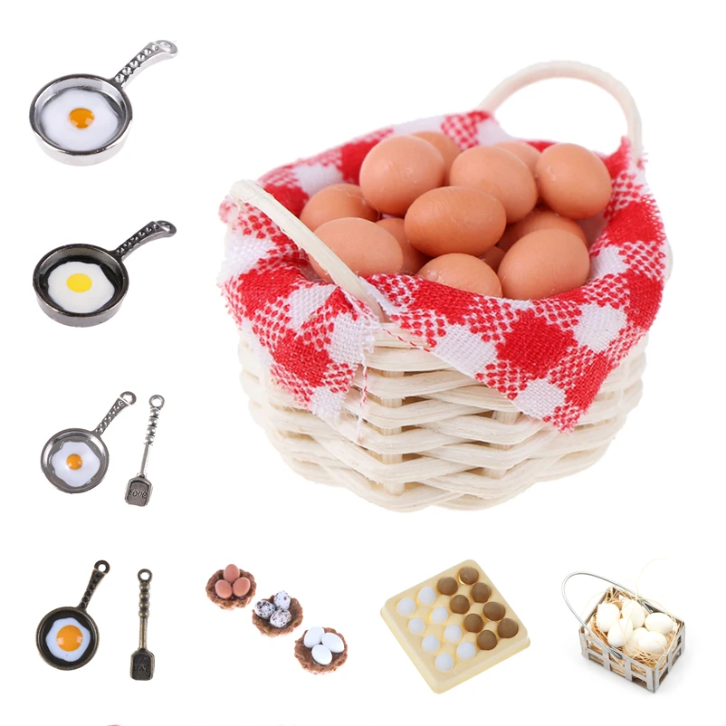 Новый кукольный домик миниатюрная сковорода жареные яйца кастрюля кухонный