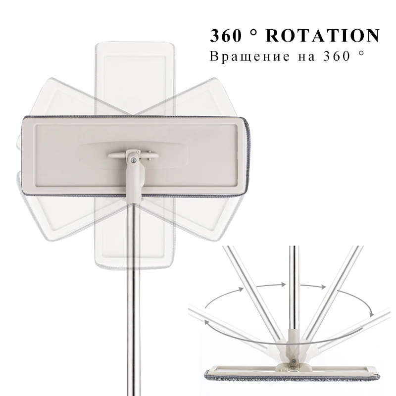 Швабра с ведром тряпка из микрофибры для сухой и влажной уборки отжимом без рук |