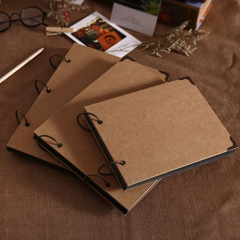 

Coloffice Blank DIY High Quality Notebook Album Kraft Paper Loose Leaf Manual Album Retro Couple Baby Album Handbook Gifts 1PC