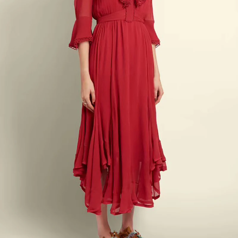 Женское шифоновое платье-миди TWOTWINSTYLE летнее платье с рукавом три четверти и