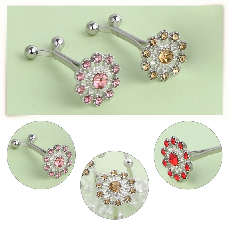 12 шт. мусульманский хиджаб Металлические U-образные зажимы блестящие стразы с