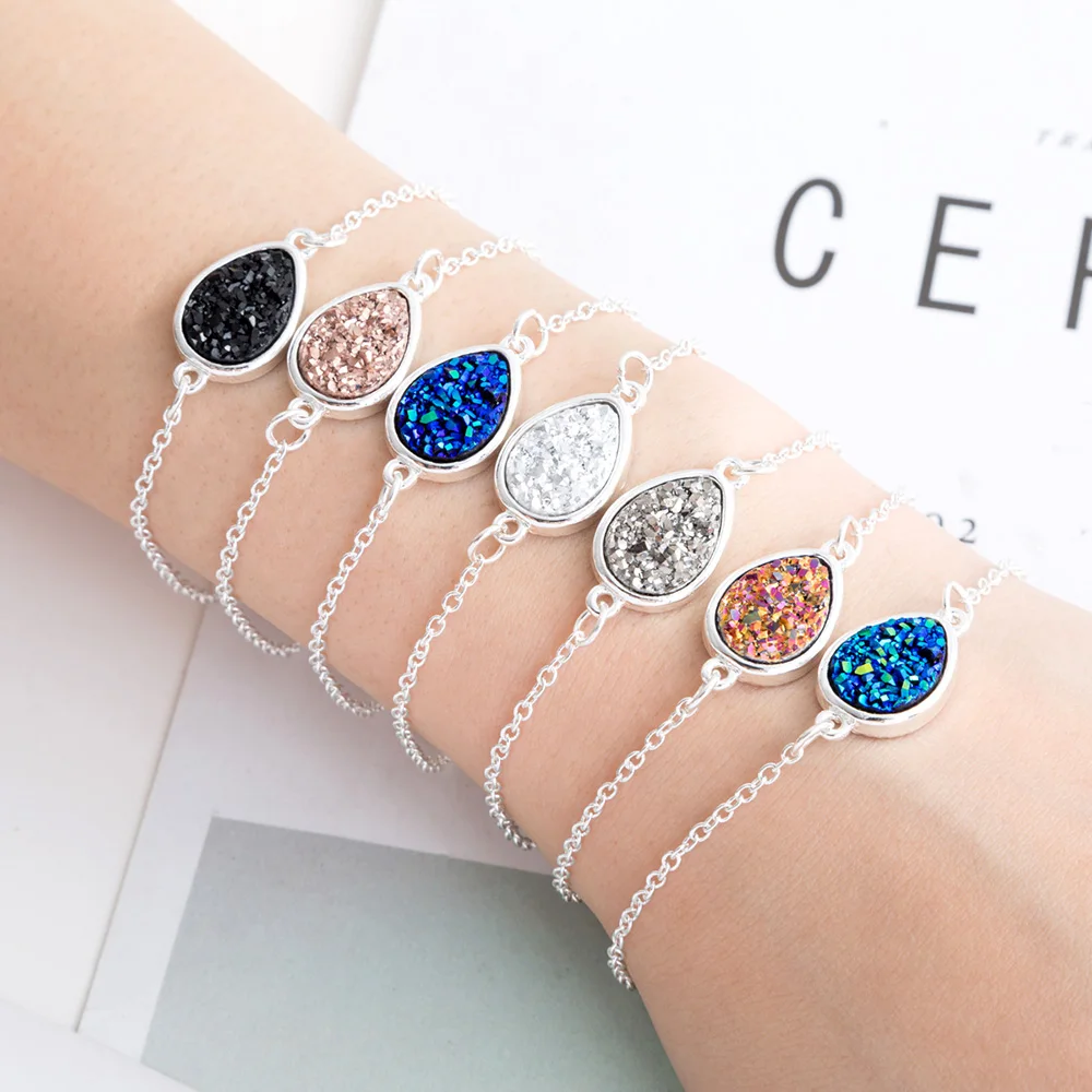 2019 новый геометрический браслет из натурального камня с кристаллами