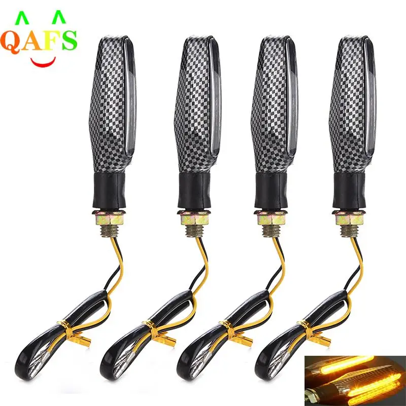 

1x Universal Motorcycle Carbon 12 LED Turn Signal Lamps Indicator Amber Light