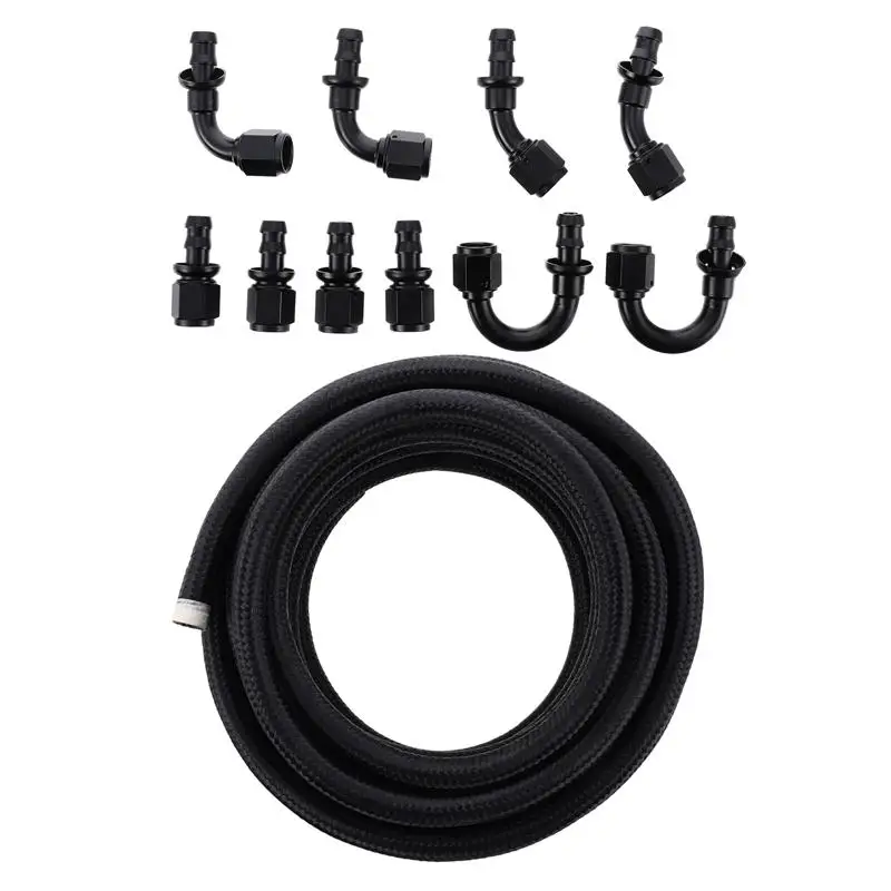 

1 Set Practical Cooler Adapter Fuel Pipe Braided Nylon Hose for Vehicles Automobile