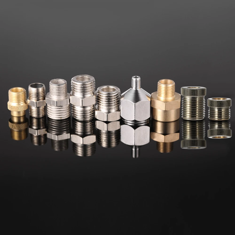 Professional 9pcs Airbrush Adaptor Kit Fitting Connector Set For Compressor& Airbrush Hose Convert Plug
