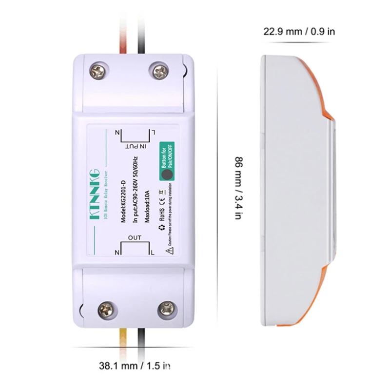 

KTNNKG AC85-260V Smart Home House Wifi Wireless Remote Switch Breaker LED Light Controller Module for Alexa Google Home Tuya APP