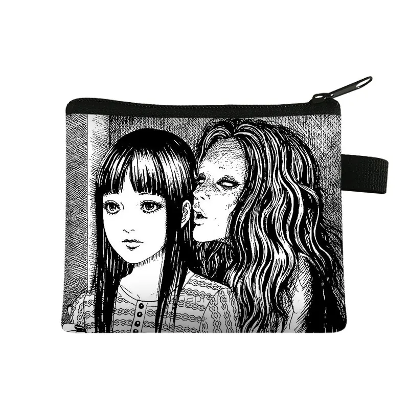 

Horror Manga Junji Ito Tomie Printing Coin Purse Women Japan Harajuku Cartoon Fujiang Mini Handbags Leisure Purses Cute Coin Bag