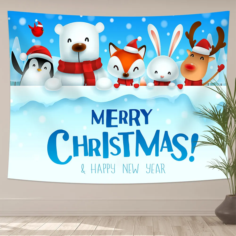 

Cartoon Merry Christmas Day House Decor Wall Tapestry