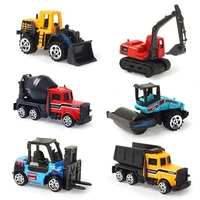 6pcsset mini alloy engineering diecast car model toy vehicle construction truck excavator montessori toys for boy kids
