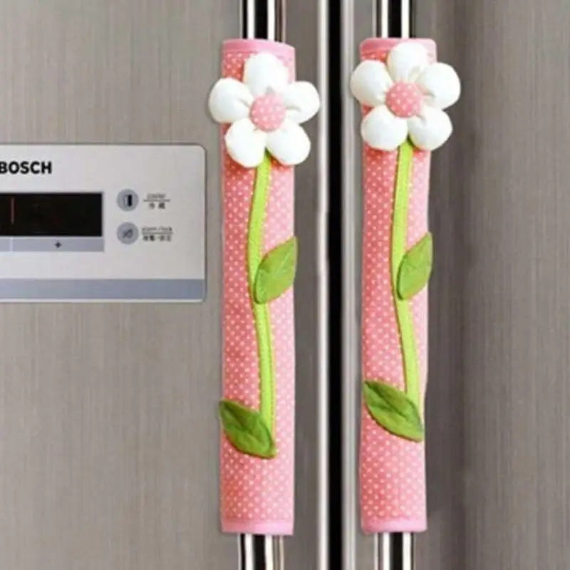 1PC Cotton Refrigerator Handle Gloves Fits Appliance Kitchen Cabinet Handles Winter Keep Covers Warm Accessories Cute L6D5