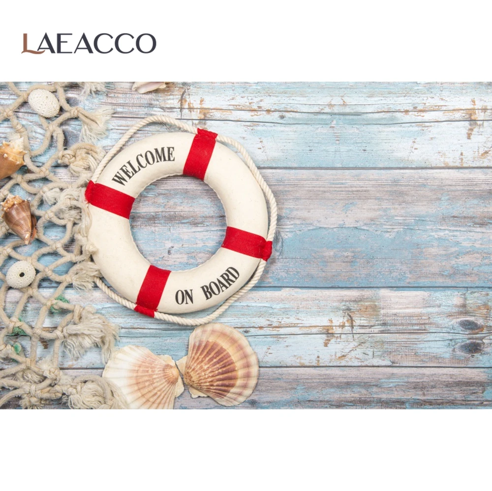 Фон для студийной фотосъемки с изображением корабля якоря детского дня рождения