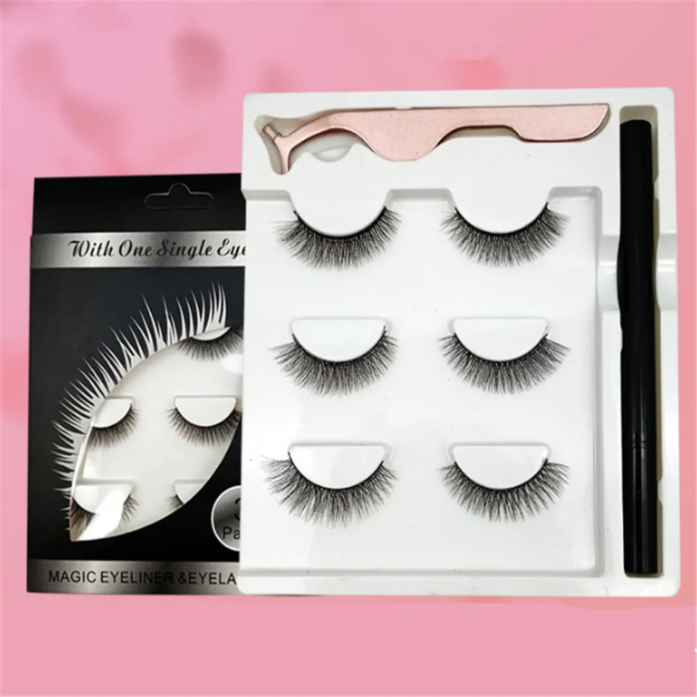 

Ресницы 3 шт., набор искусственных ресниц, подводка для глаз, наращивание ресниц, Натуральные Искусственные ресницы, пушистые ресницы