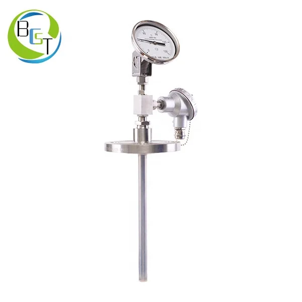 Bimetal Thermometer with PT100 RTD Sensor Temperature Transmitter |