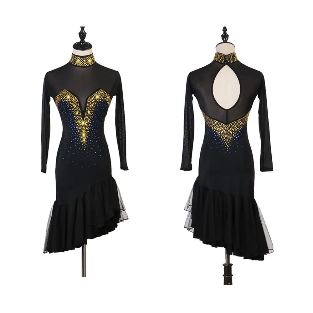 

Юбка для латиноамериканских конкурсов, танцевальная, женская, профессиональная, для самбы, для взрослых, высокое качество, для румбы, латинс...