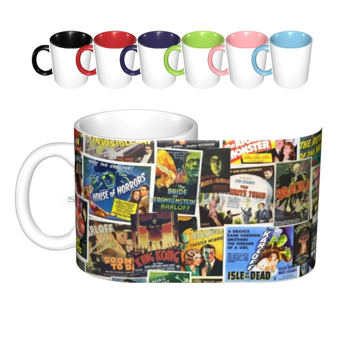 

Vintage Horror Ceramic Mugs Coffee Cups Milk Tea Mug Horror 1930s 1940s 1950s Cinema Retro Nostalgia Halloween Spooky Scary