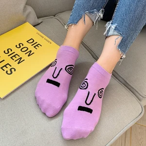 Instime5 парупак. вязаные женские носки ярких цветов; Модные хлопковые носки без показа; Прямые поставки