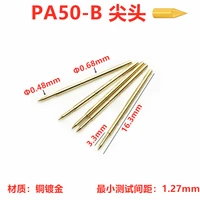 100pcs pa50 b pointed probe gold plated head 0 test pin 0 68mm spring thimble pcb light board test pin