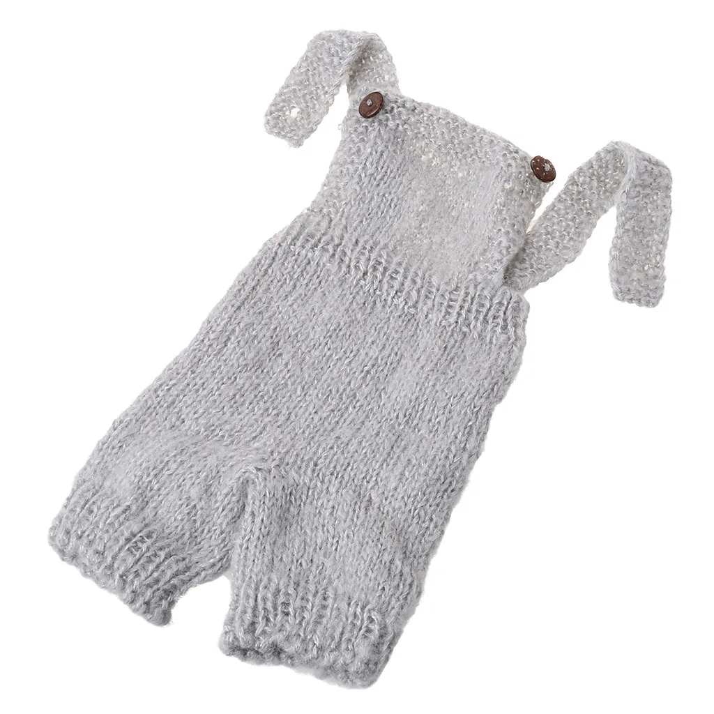 Трикотажный мохеровый комбинезон для новорожденных белый/серый высшего