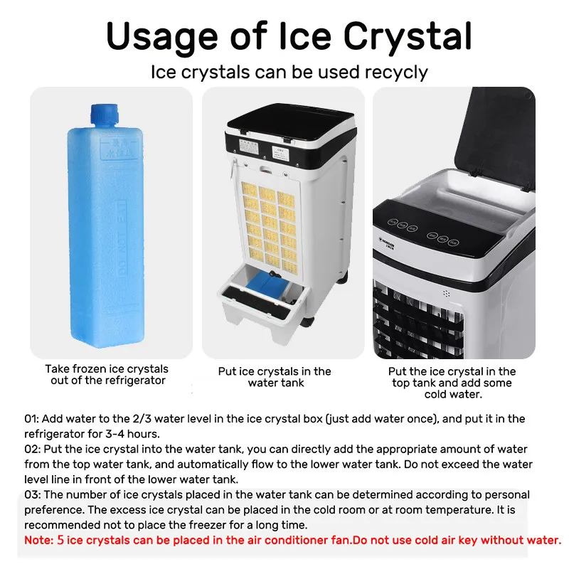 220 В портативный кондиционер 75 Вт вентилятор увлажнитель кулер 15л бак охлаждение