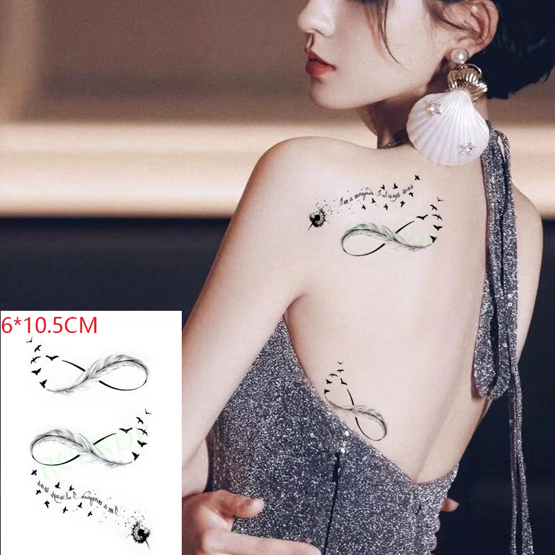 

2PCS Waterproof Temporary Tattoo Sticker sexy baby's breath flower tatto birds gun feather Water Transfer fake flash tattoos