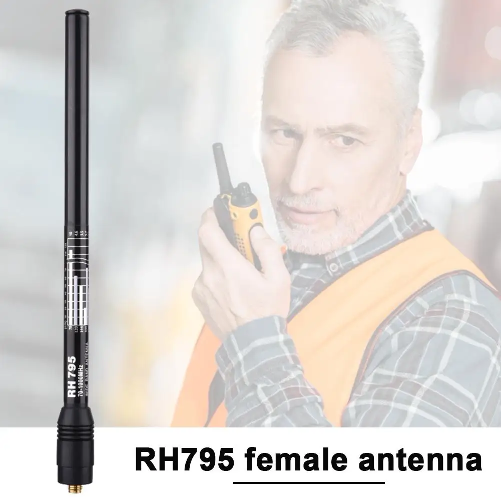

RH795 Telescopic Female Antenna SMA Female 10W Wide-band RX 70-1000MHz TX 144/430 MHz Police DIGITAL SCANNER Handheld Antenna