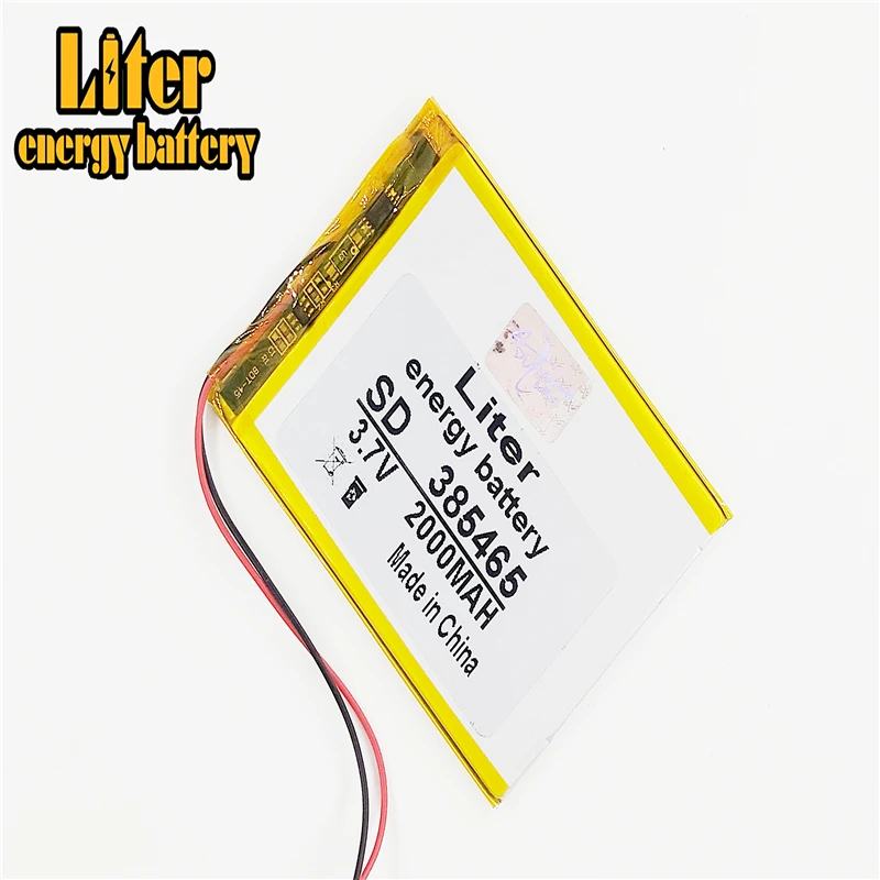 Li po 3 7 V 2000mAh 385465 литий полимерные li ion аккумуляторные батареи для Mp3 MP4 MP5 GPS