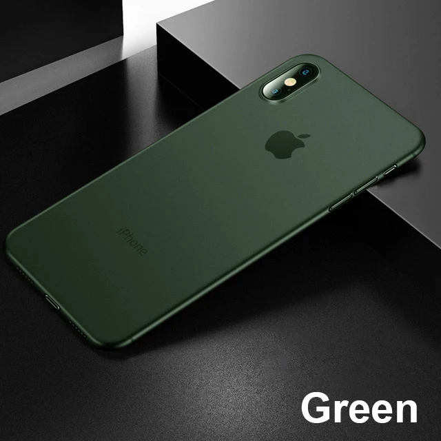 0,26 мм ультра тонкий PP чехол для iphone X XR XS Max полный Чехол для iphone 6 6s 7 8 PLus матовый противоударный Тонкий чехол - Цвет: Green