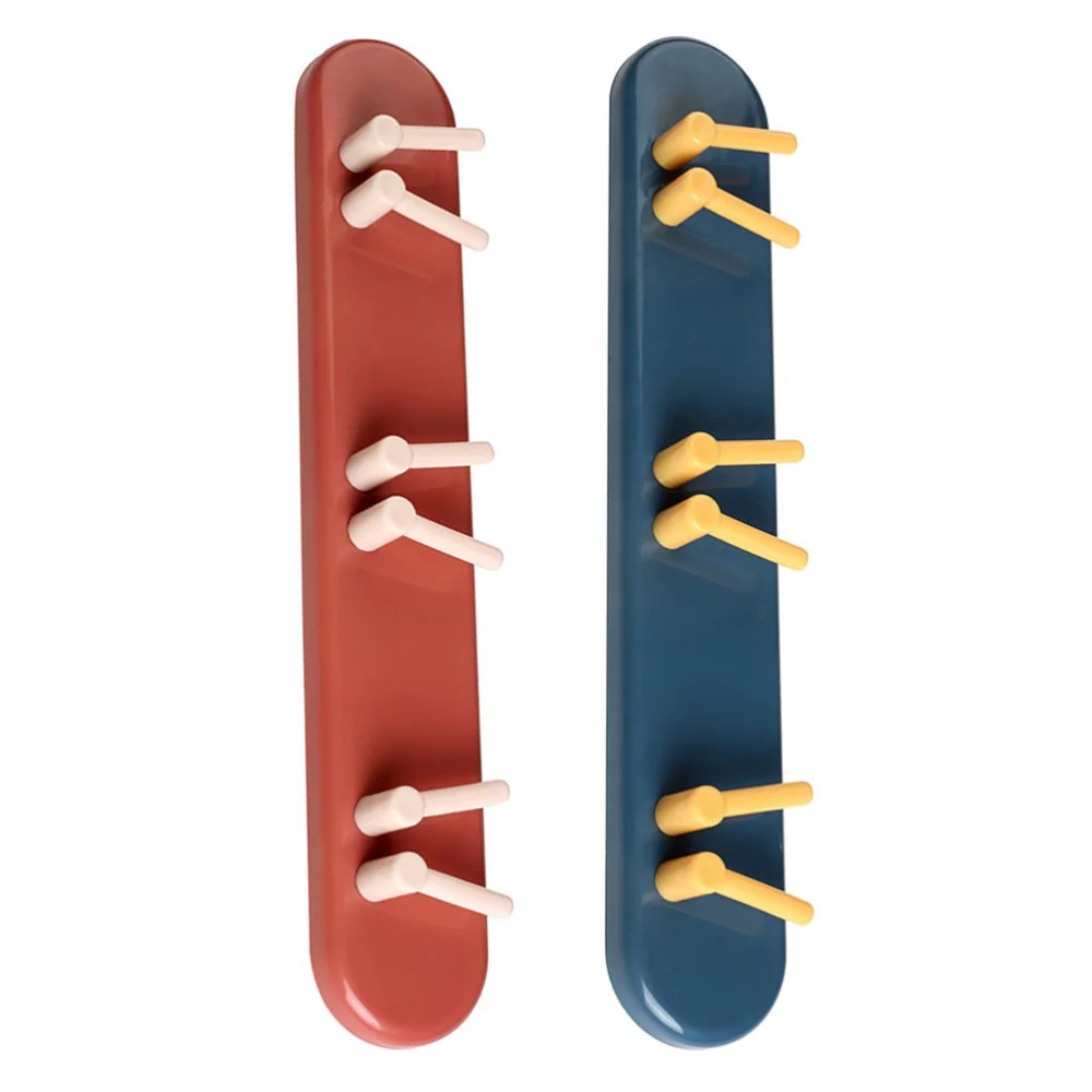 

2pcs Practical Toothbrush Shelf Wall-mounted Toothbrush Rack Hook Cup Holder