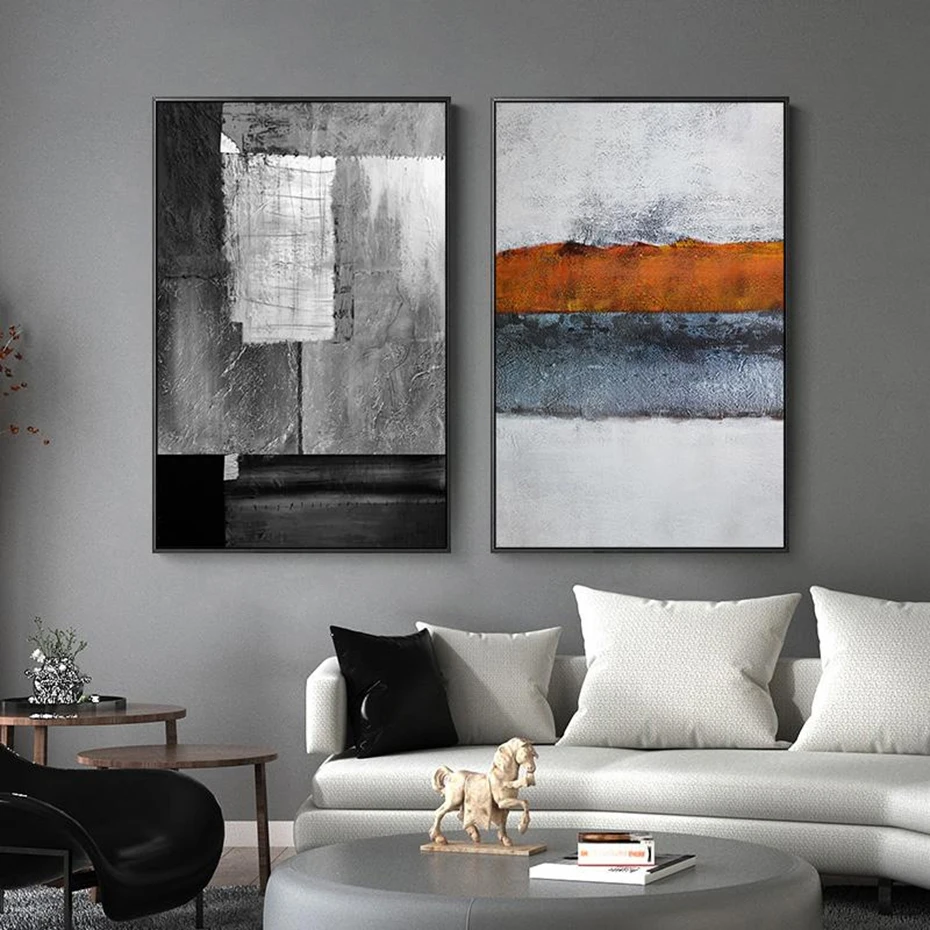 

Abstract Retro Silver Gray Posters Canvas Paintings Wall Art Prints Pictures Modern Home Interior Living Room Aisle Decoration