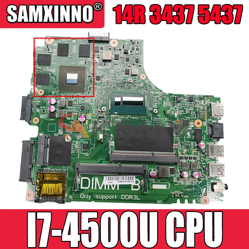 

Оригинальная материнская плата для ноутбука DELL Inspiron 14R 3437 5437 I7-4500U материнская плата 12307-2 CN-01C6NT 01C6NT N14P-GT-A2