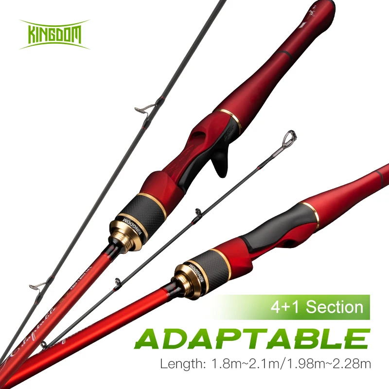 Kingdom Adaptable Spinning Fishing Rods 4+1 Section 1.8m/2.1m 1.98m/2.28m Casting Fishing Travel Rod  Multi-section Feeder rods