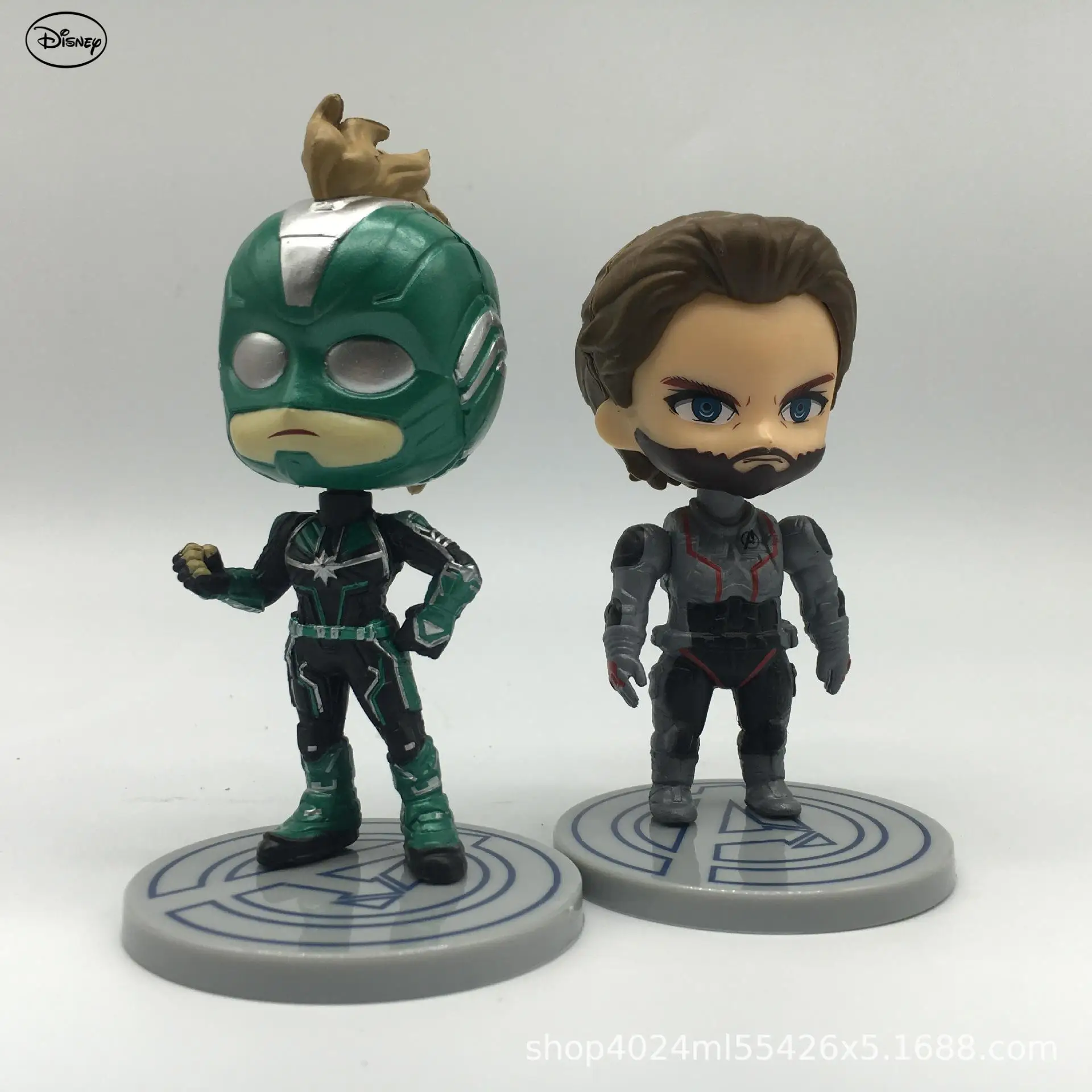 

6pieces Disney MarvelQVersion doll toy Avengers Iron man hand-made Spider-Man model capsule toy car decoration children