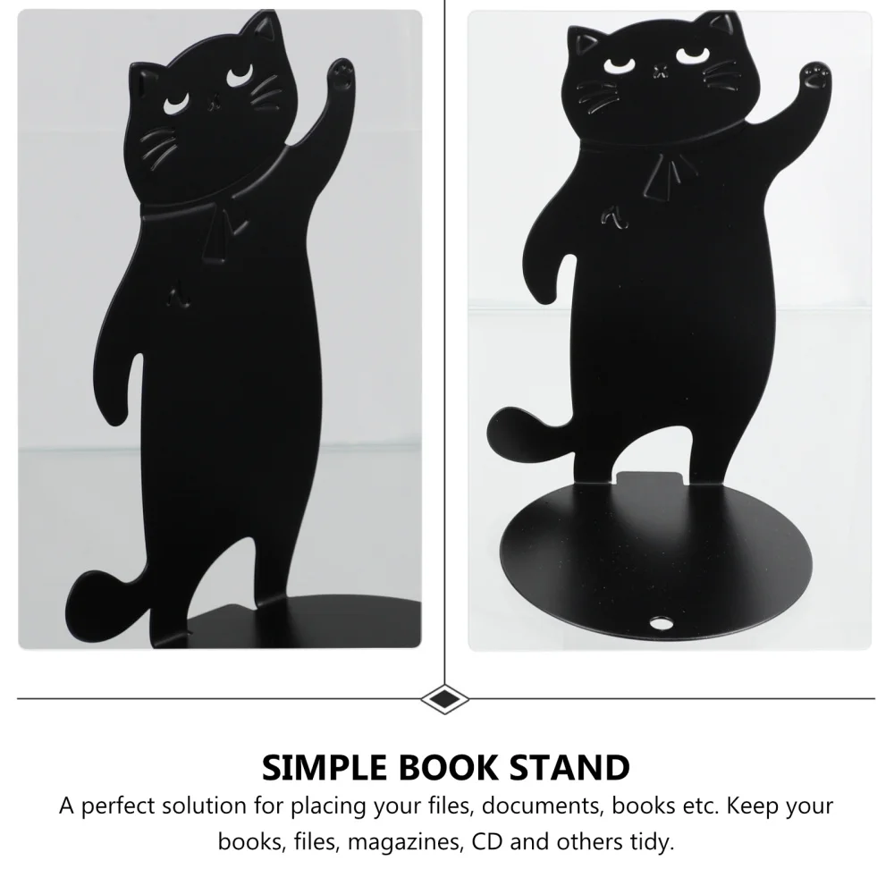 

1 Pair Cat Design Bookend Iron Bookend Book Stopper Book Stand for Home