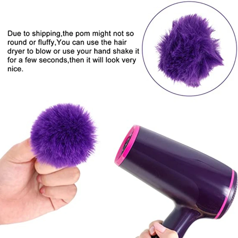 

30-piece Set Pom Pom Keychain Fluffy Faux Fur Pompoms Keychain with Tassels and Keyrings for Bag Charm Accessories