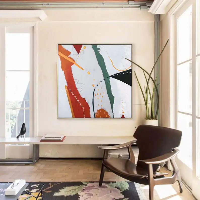 

Abstract Painting Large Acrylic Canvas Wall Art Contemporary Expressionism Modern Painting Wall Art on Canvas Black kite