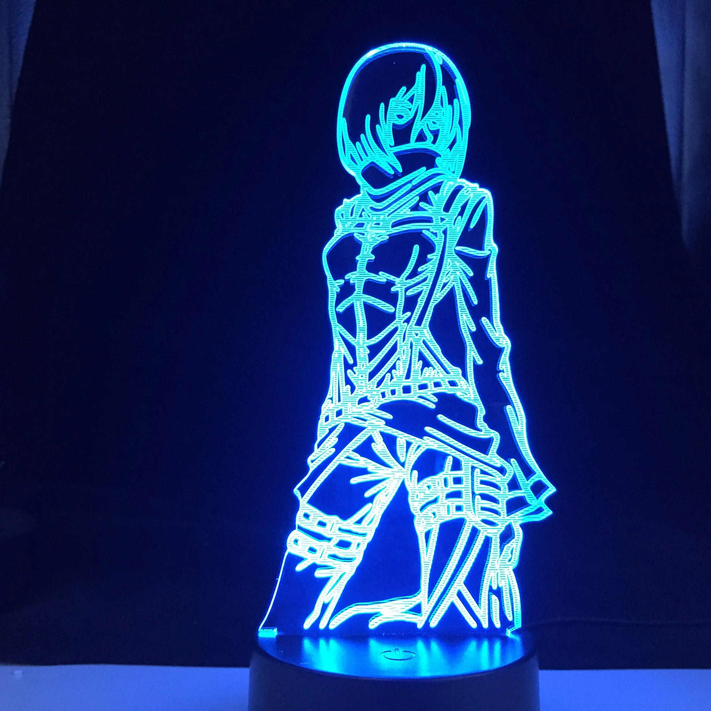 

3D Lamp Attack on Titan Mikasa Ackerman Figure Kids Nightlight for Room Decoration Led Color Changing Night Light Anime Gift