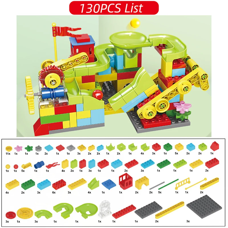 130 шт. гоночный лабиринт с шариками колесо шестеренки технические строительные